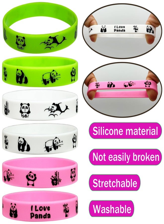 FSHANEE Panda Rubber Bracelets Panda Themed Party Supplies Panda Silicone Wristbands Party Gift Bag Fillers Goodie Bag Stuff, Set of 24 Counts - Image 3